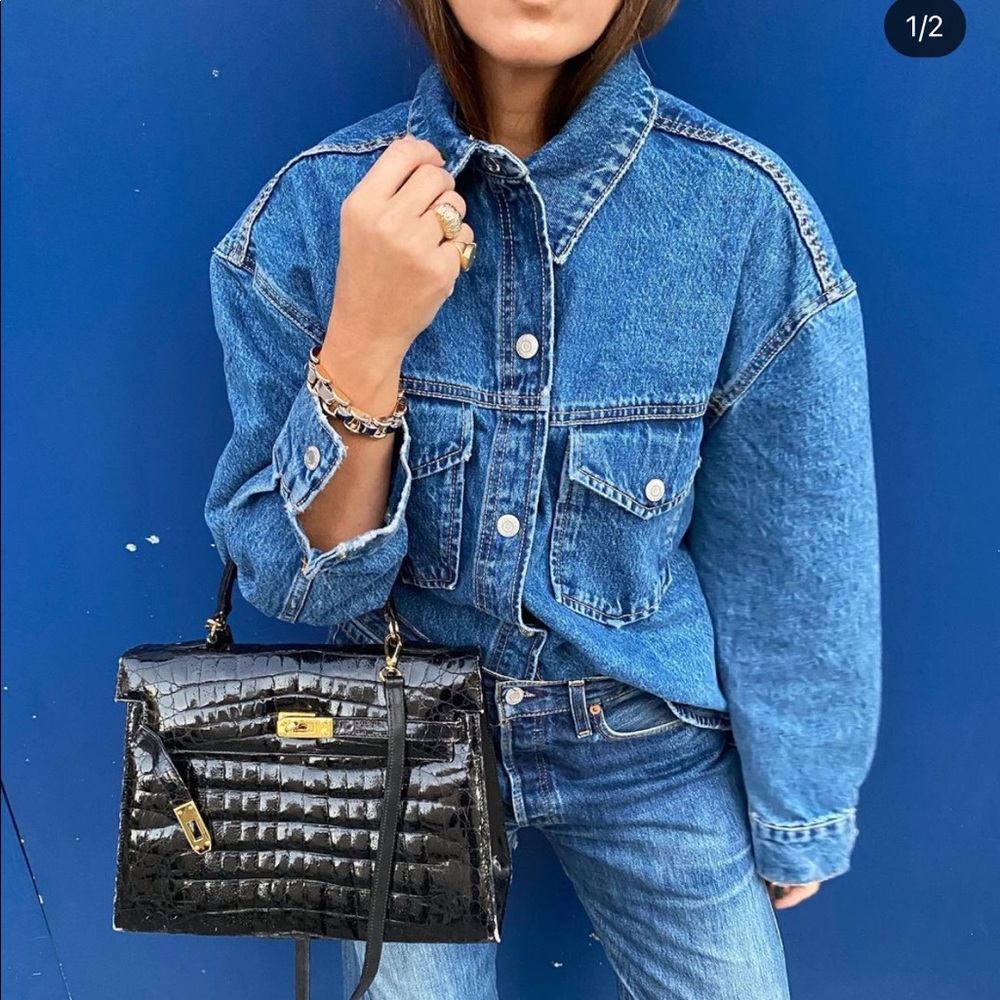 On sale Zara oversized denim shirt - Picture 5 of 16